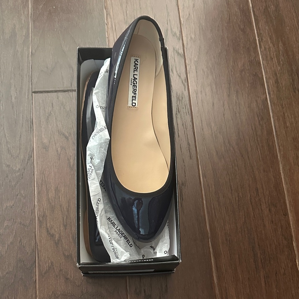 Karl Lagerfeld Women's Navy Ballet Flats